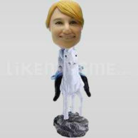 Custom Bobblehead Woman White Horse-10860