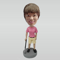 Custom female golf bobble heads