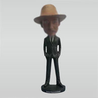 Personalized Custom black suit man bobblehead doll