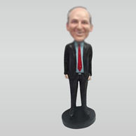 Personalized Custom black suit man bobblehead dolls