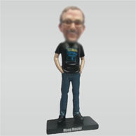 Personalized Custom black tshirt bobbleheads