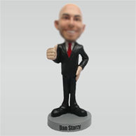 Personalized Custom black suit man bobble head