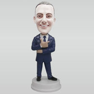 Custom black suit man bobble head