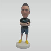 Custom blue shorts bobblehead