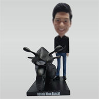 Custom man and black Motorcycle bobbleheads