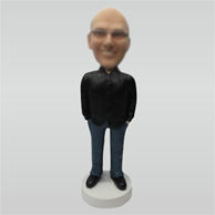 Custom black shirt bobblehead