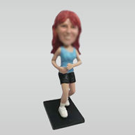 Custom Running woman bobbleheads