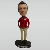 Custom red shirt bobble heads