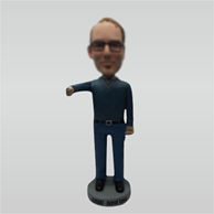 Personalized Custom blue shirt bobbleheads