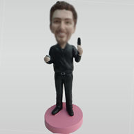 Custom black shirt man bobbleheads