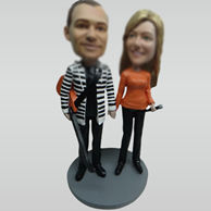 Custom musice couple bobbleheads