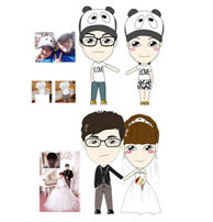 Custom couple cartoon bobbleheads for wedding cake toppers