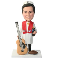 Custom chef in white coat bobble heads