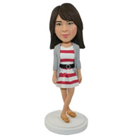 Head to toe custom beatiful girl in ladies fitted bobble heads