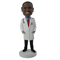 Young doctor in white coat suit bobble heads