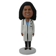 Chubby doctor in white coat suit bobble heads