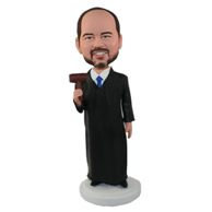 Custom judge in black suit bobble heads