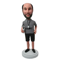 Custom male bald on top of the head bobble heads