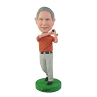 Custom old men playing golf bobble heads