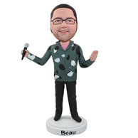 Custom fashinable dressing singer bobble heads