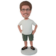 Custom a men wearing sandals bobble heads