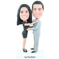 The couple of dancing for the first time custom bobbleheads