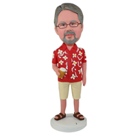 The man dressed in red shirt custom bobbleheads