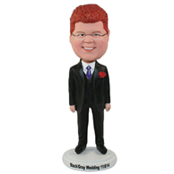 Chest man wearing red flowers custom bobbleheads