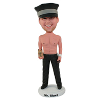 The man wearing a black hat custom bobbleheads