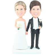 A newly married couple custom bobbleheads