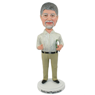 The old man with a pair of glasses custom bobbleheads