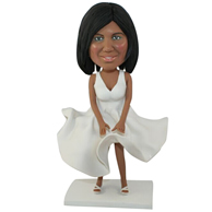 The long white dress female custom bobbleheads