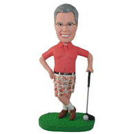 The playing golf player custom bobbleheads