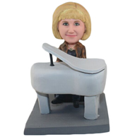 The woman in playing the piano custom bobbleheads