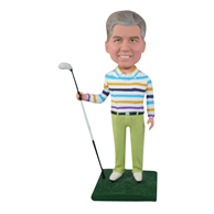 The man is a golf enthusiasts custom bobbleheads