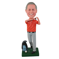 The man in a round of golf custom bobbleheads