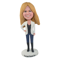 The glasses woman custom bobbleheads