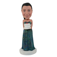 The woman's birthday custom bobbleheads