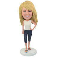 The blond woman custom bobbleheads