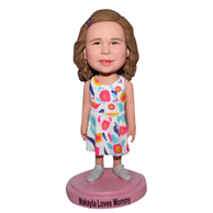 The girls wear skirts custom bobbleheads