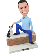 The man and his cat custom bobbleheads