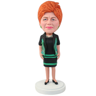 The expression serious lady custom bobbleheads