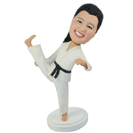 The woman of practicing martial arts custom bobbleheads