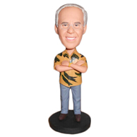 The man hands holding his arms custom bobbleheads