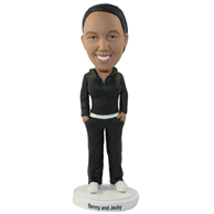 The smiling woman custom bobbleheads