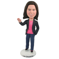 The woman wearing a necklace custom bobbleheads