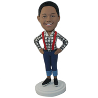 The man dressed in overalls custom bobbleheads