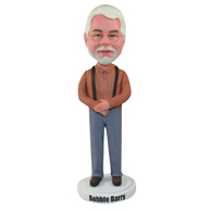 The man dressed in overalls custom bobbleheads