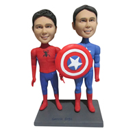 The spider-man and superman custom bobbleheads