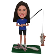 The fishing woman custom bobbleheads